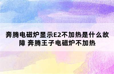 奔腾电磁炉显示E2不加热是什么故障 奔腾王子电磁炉不加热